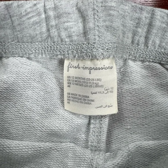 First Impressions Baby Just Awesome T-Shirt and Gray Pants Set Sz 12 months - Picture 7 of 7